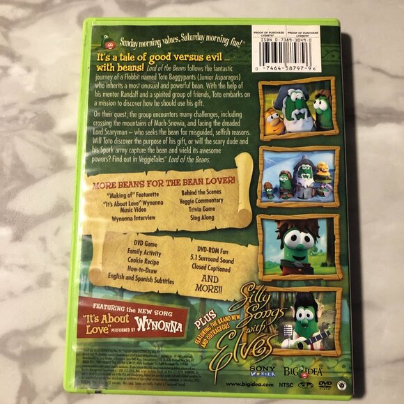 Lot of 2 DVD VeggieTales Lord Of The Beans & Sumo Of The Opera - Picture 3 of 11